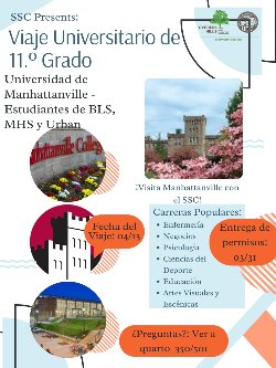 Viaje universitario de 11.º grado a la Universidad de Manhattanville — 13 de abril de 2026